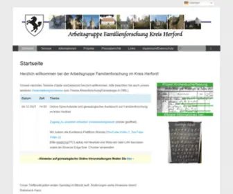 HF-Gen.de(Arbeitsgruppe Familienforschung Kreis Herford) Screenshot