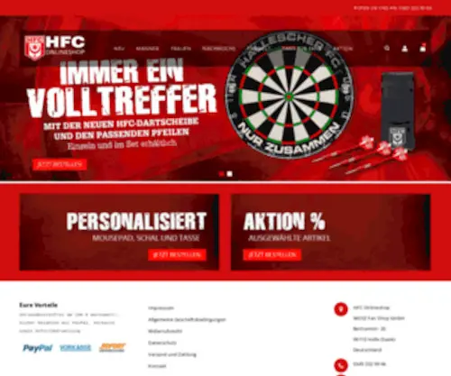 HFC-Onlineshop.de(Hallescher FC Onlineshop) Screenshot