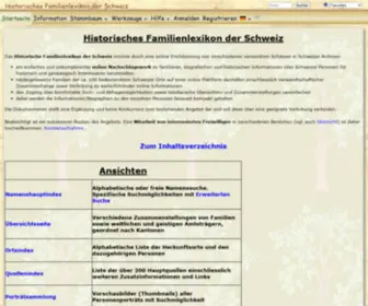 HFLS.ch(Historisches familienlexikon der schweiz) Screenshot