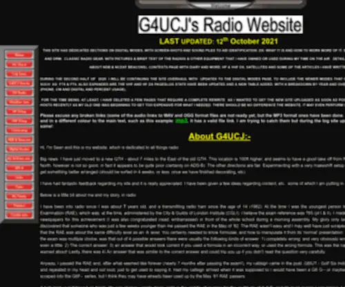 Hfradio.org.uk(G4UCJ's RADIO WEBSITE) Screenshot