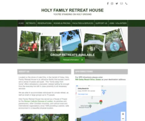 HFRH.ca(Holy Family Retreat House) Screenshot