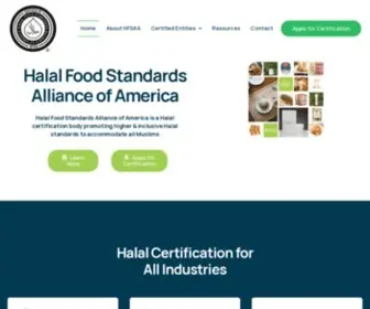 Hfsaa.org(Halal Food Standards Alliance of America) Screenshot