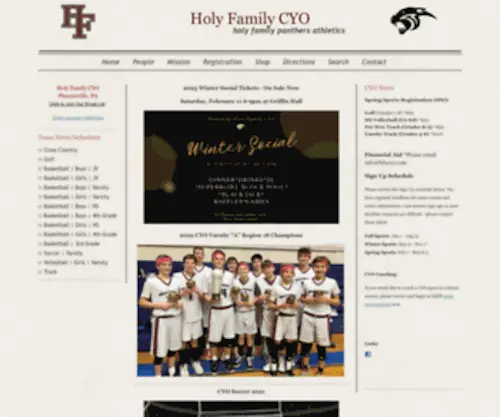 HFScyo.com(Holy Family CYO) Screenshot