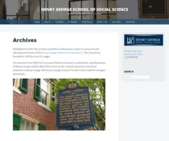 Hgarchives.org(Henry George School of Social Science) Screenshot