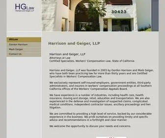 Hgcomplaw.com(Harrison and Geiger) Screenshot