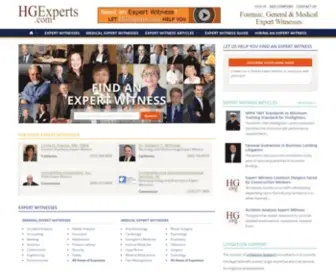 Hgexperts.com(Find Expert Witnesses Nationwide) Screenshot