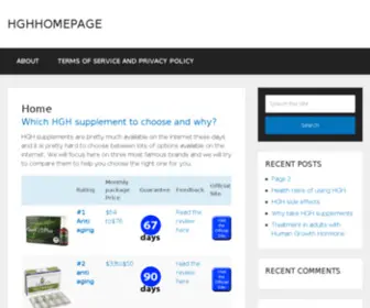 HGhhomepage.com(HGH Products) Screenshot