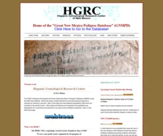 HGRC-NM.org(HGRC-NM, Hispanic Genealogical Research Center of New Mexico and the Great New Mexico Pedigree database online) Screenshot