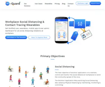 Hguardsocialdistance.com(H-Guard -The best workplace social distancing wearable solution. The wearable solution) Screenshot