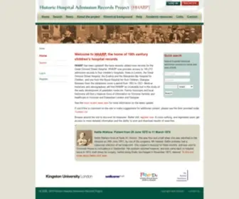 HHarp.org(Historic Hospital Admission Records Project (HHARP)) Screenshot