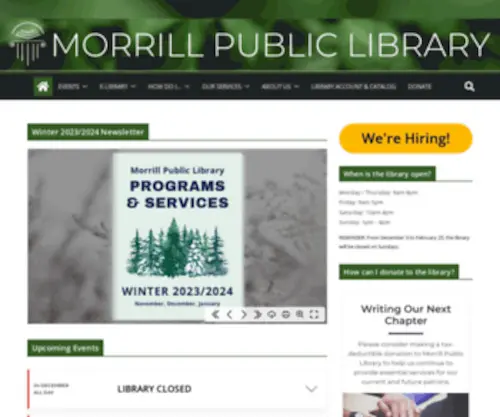 Hiawathalibrary.org(Morrill Public Library) Screenshot