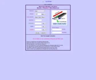 Hibid.co.uk(Materials Weight Calculator) Screenshot