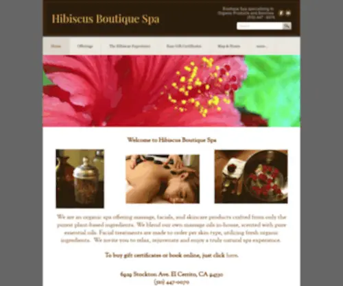Hibiscuswellness.com(Hibiscus Boutique Spa) Screenshot