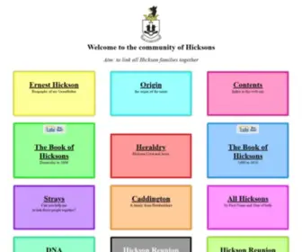 Hicksons.org(Hickson Hixson Hixon Higson Genealogy) Screenshot