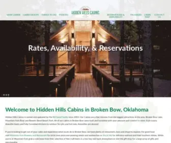 Hiddenhillscabinsok.com(Click here for COVID) Screenshot