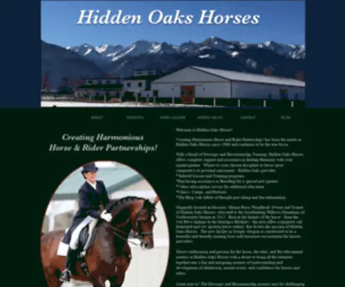 Hiddenoakshorses.com(Dressage Training) Screenshot