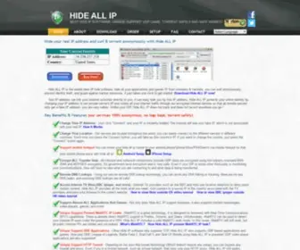 Hideallip.com(Hide ALL IP Home) Screenshot