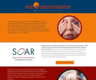 Hideandseek.org(The Hide & Seek Foundation for Lysosomal Disease Research. Hide & Seek) Screenshot