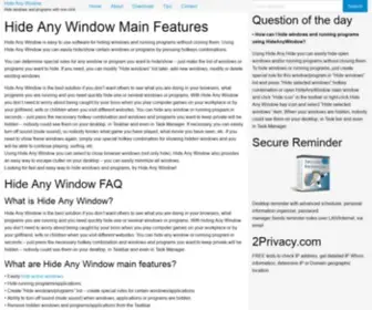 Hideanywindow.com(Hide Running Programs) Screenshot