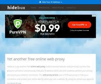 Hidebux.com(Free Online Web Proxy) Screenshot