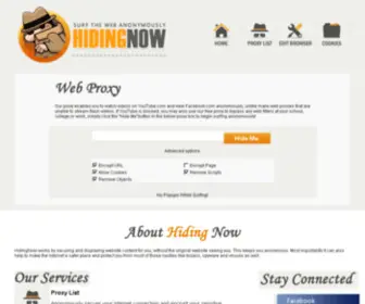 Hidingnow.us(HidingNow Anonymous Web Proxy) Screenshot