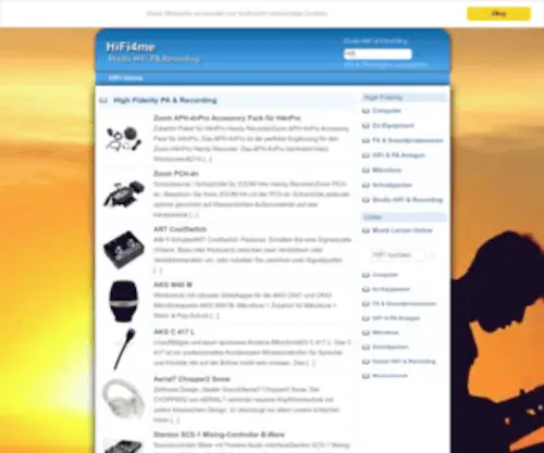 Hifi4ME.com(Hifigeschäft) Screenshot