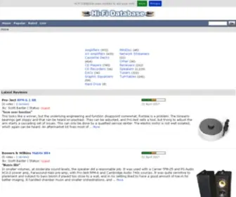 Hifidatabase.com(Hi-Fi Database) Screenshot