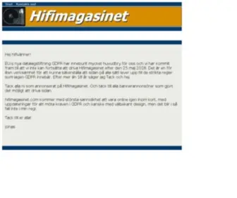 Hifimagasinet.com(Hi-Fi Magasinet) Screenshot