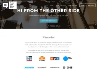 Hifromtheotherside.com(Hi From The Other Side) Screenshot