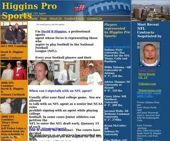 Higginsprosports.com(NFL Professional Football Certified Contract Agent Agency Advisor) Screenshot