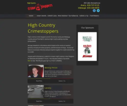 Highcountrycrimestoppers.com(Highcountrycrimestoppers) Screenshot
