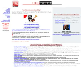Highcriteria.com(Sound recording tools) Screenshot