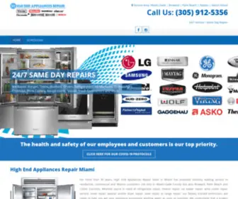 Highendappliancesrepair.com(High End Appliances Repair in Miami) Screenshot