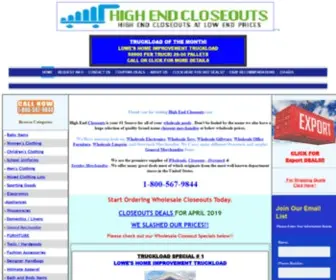 Highendcloseouts.com(Wholesale closeouts) Screenshot