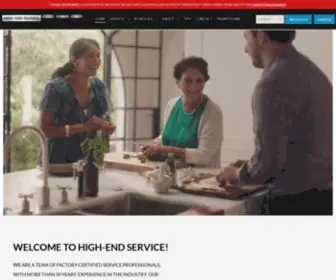 Highendservice.net(Sub-Zero, Wolf, and Cove Factory Certified Service) Screenshot