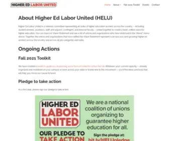 Higheredlaborunited.org(We are a national coalition of unions organizing to guarantee higher education for all) Screenshot