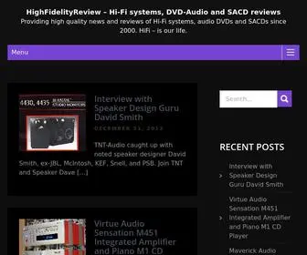 Highfidelityreview.com(Hi-Fi systems, DVD-Audio and SACD reviews) Screenshot