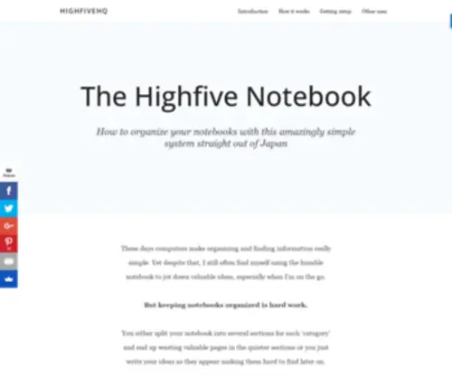 Highfivehq.com(The High five Notebook) Screenshot