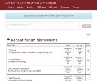 Highinterestsavings.ca(Canadian High Interest Savings Bank Accounts) Screenshot