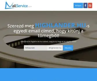Highlander.hu(Ingyenes emailcím domainnel) Screenshot
