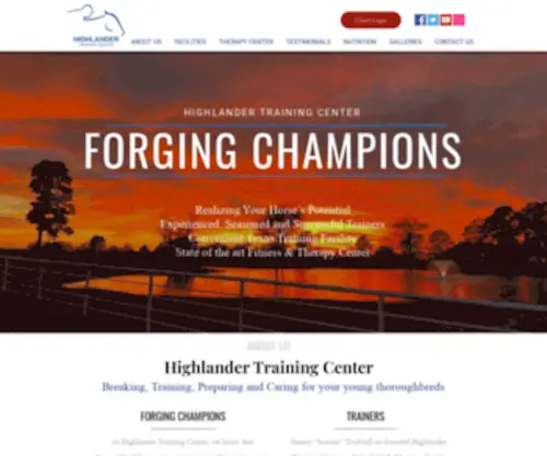 Highlandertrainingcenter.com(Thoroughbred Training) Screenshot