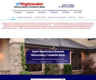 Highlanderwaterproofing.com(Highlander Waterproofing) Screenshot