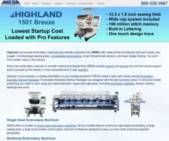 Highlandmachines.com(Highland Embroidery Machines for Commercial) Screenshot