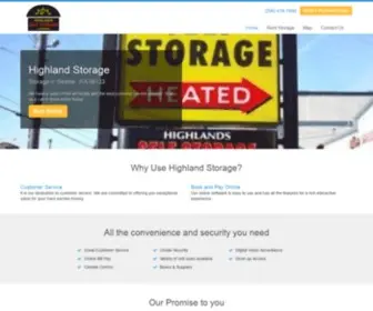 Highlandmailboxandstorage.com(Highland Storage) Screenshot