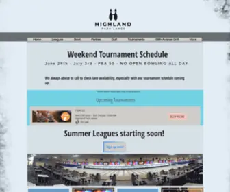 Highlandparklanes.com(Highland Park Lanes) Screenshot