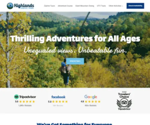 Highlandscanopytour.com(Highlands Aerial Park) Screenshot