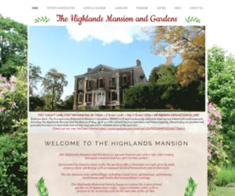 Highlandshistorical.org(The Highlands Mansion and Gardens) Screenshot