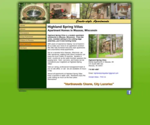 HighlandspringVillas.com(Highland Spring Villas & Apartments Wausau Wisconsin) Screenshot