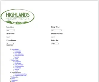 Highlandsresortrealty.com(Highlands Resort Realty) Screenshot