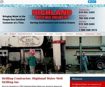 Highlandwaterwells.com(Highland Water Well Drilling Inc) Screenshot